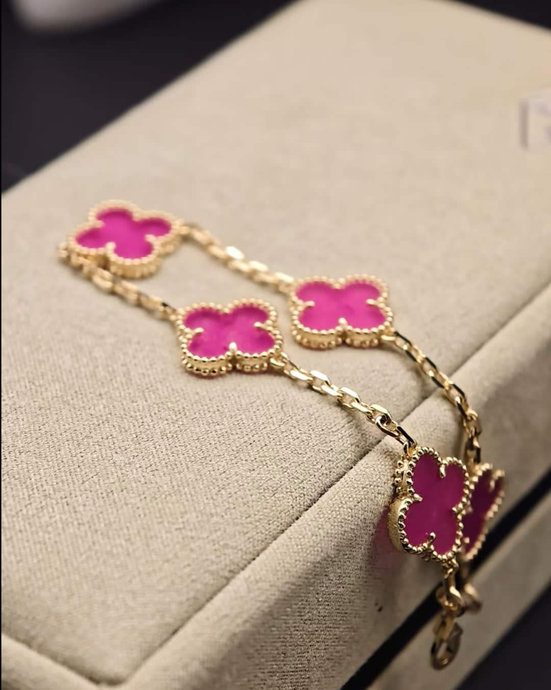 Van Cleef & Arpels Magic Alhambra Pink Enamel Bracelet Van Cleef & Arpels Magic Alhambra Pink Enamel Bracelet